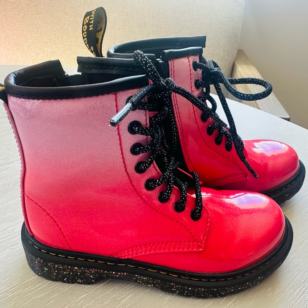 Dr. Martens Black and hot pink Boots
